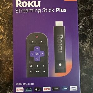 Roku 4K Streaming Device with Black and Purple Remote
